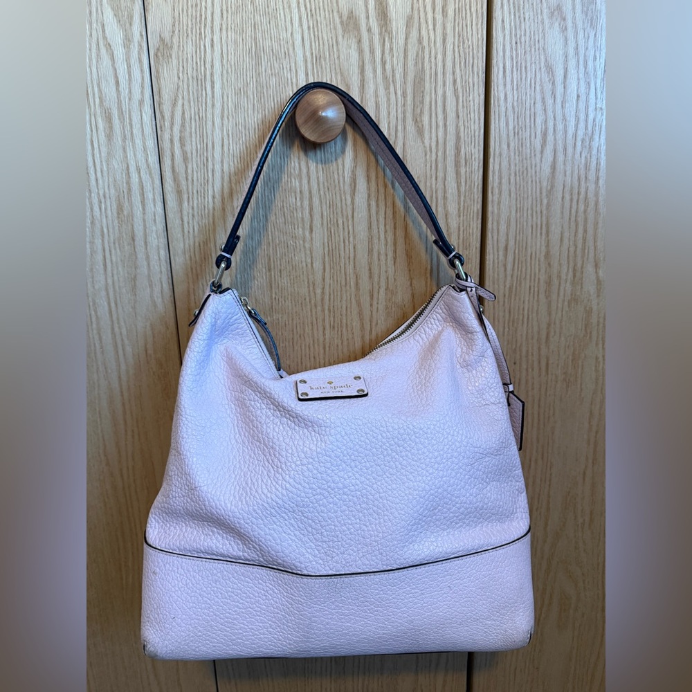Kate Spade Blush Hobo Bag with Black Accents
